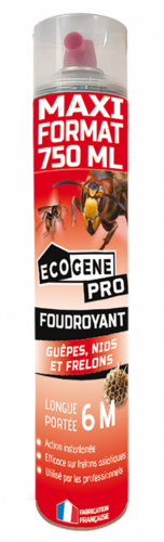 Aérosol foudroyant guêpes, nids et frelons ECOGENE PRO 750ml