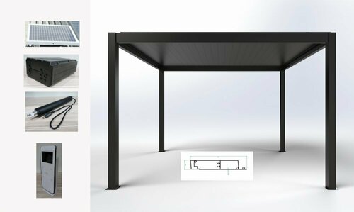 ► PERGOLA BIOCLIMATIQUE 3x4 M- SOLAIRE - PER4030 BI SOL  ◄