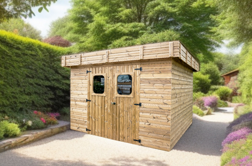 ► ABRI THIZY TOIT PLAT– BOIS THERMOCHAUFFE - HABRITA ◄
