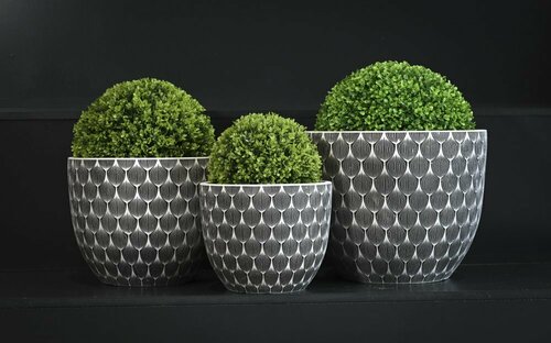 Pot fibraciment fleur graphique