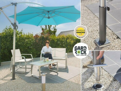 PIED POUR PARASOL DÉPORTÉ amovible et sans encombrement