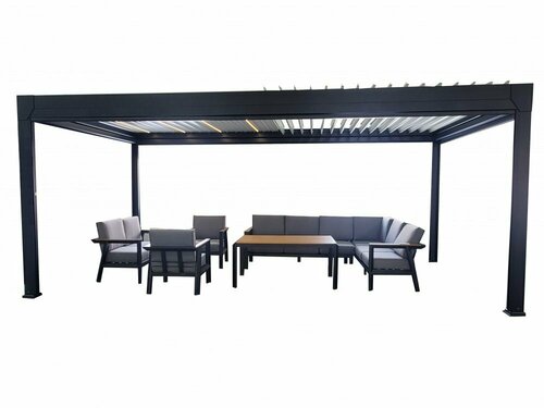 Pergola Bioclimatique alu motorisée +LED 4x3m - 5x3m - 6x3m