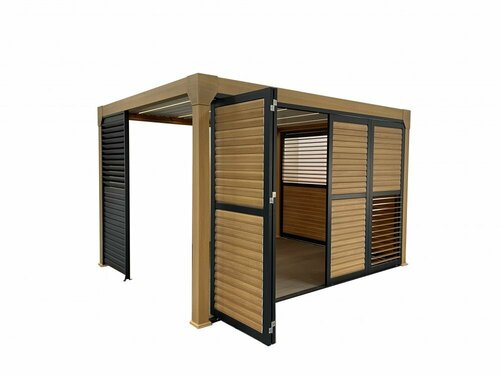Pergola Bioclimatique AUTONOME 4x3m motorisée + LED