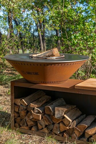 BRASERO PLANCHA TRADITIONNEL 100 X 90 DOUBLE CUVE CORTEN