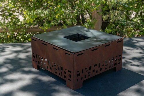 BRASERO PLANCHA P'TIT CEVENOL 35 X 35 DOUBLE CUVE CORTEN