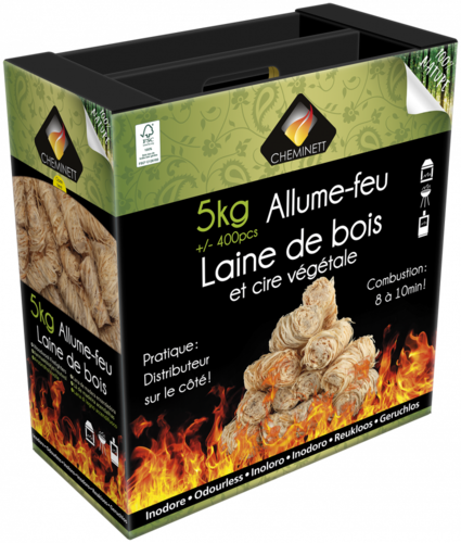 Allume Feu laine de bois 5kg - Cheminett