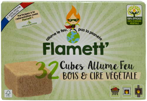 Allume Feu cubes bois x32 - Flamett'