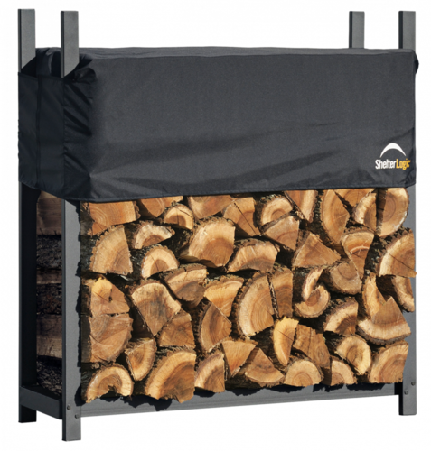 Étagère pour bois de chauffage avec housse