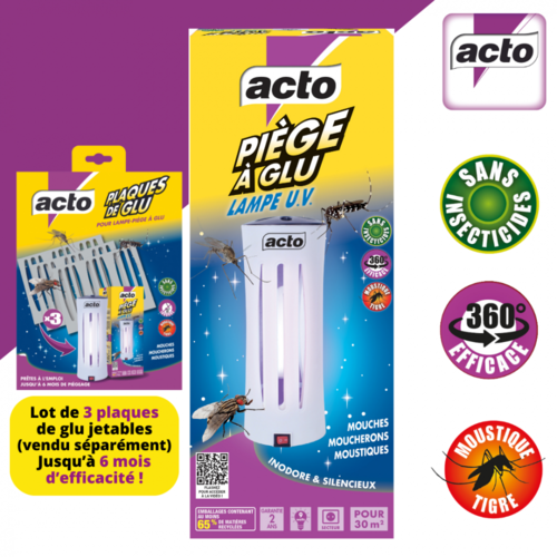 ASPIRATEUR MOUSTIQUES - INSECTES VOLANTS LAMPE LED U.V.