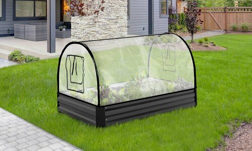 SERRE DE POTAGER METAL 115X80X20CM GRIS ANTHRACITE