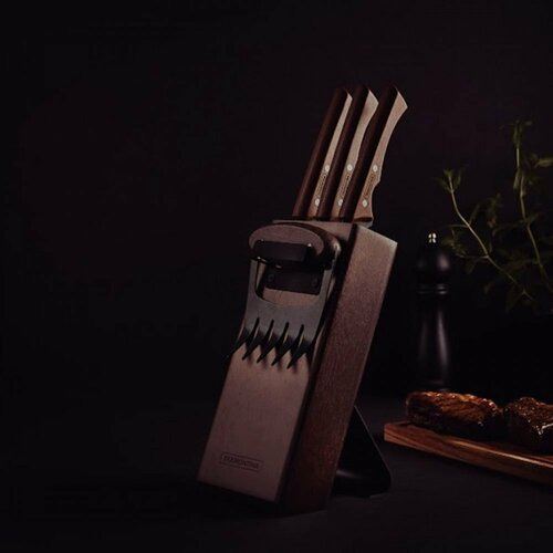 Bloc de couteaux Black. 5pcs. Inox et bois
