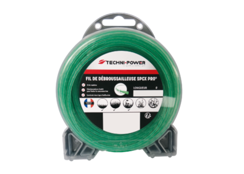 FIL DE DEBROUSSAILLEUSE ONDULE SPCXPRO Ø2MM/15M TECHNI-POWER