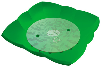 Flower pot saucer that destroys mosquito larvae