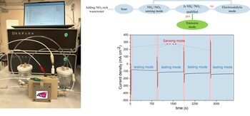 Smart electrocatalytic system for sensing and recycling nitrogen fertilizers from nitrate-rich wastewater