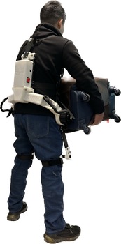 Flexible exoskeleton for load transportation