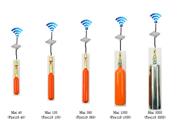Automatic fire extinguisher that notifies temperature, humidity and fire extinguishing by wired and wireless