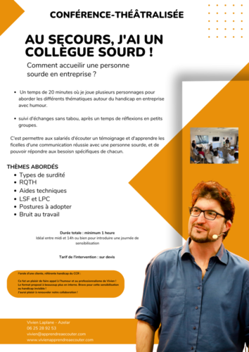 Conférence-théâtralisée "Au secours, j'ai un collègue sourd"