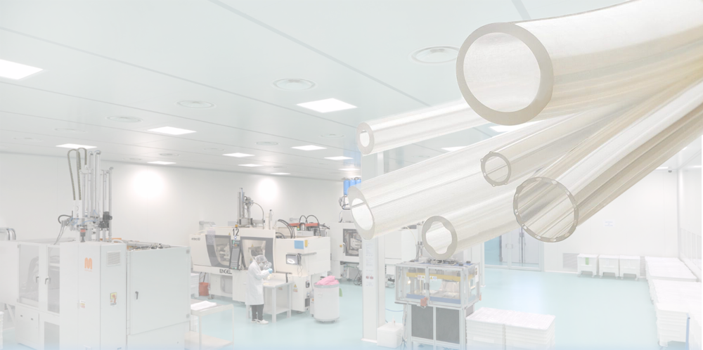 New extruding line for silicone tubes inside our ISO8 clean room