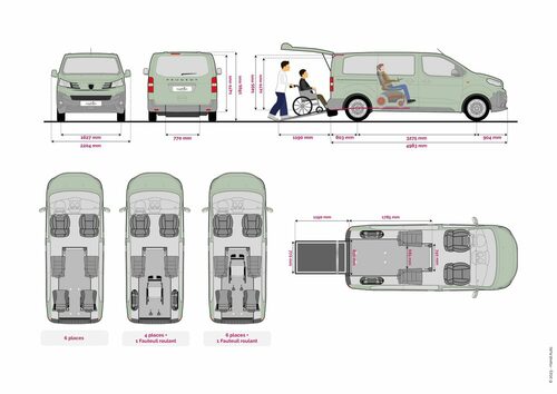 Peugeot Traveller TPMR - 4🚹+1♿ À 6🚹+1♿