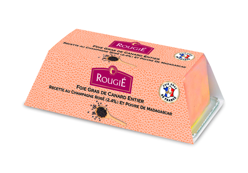 FOIE GRAS DE CANARD ENTIER (Champagne Rosé 2.4% et Poivre de Madagascar ) 