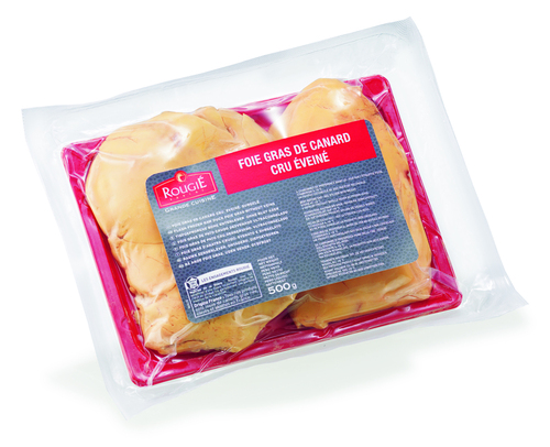 FOIE GRAS DE CANARD CRU DEVEINE ET SURGELE PLAQUE 500g