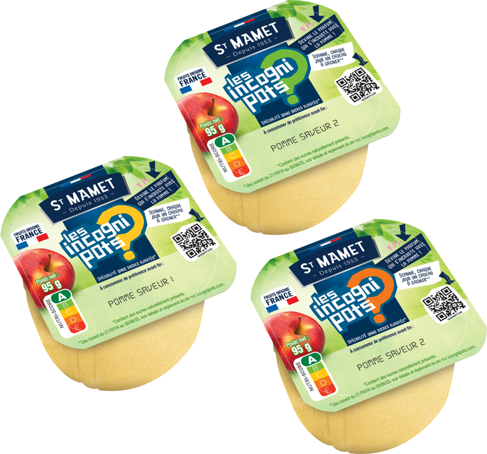 Compotes individuelles "Les INCOGNIPOTS" Nouveauté