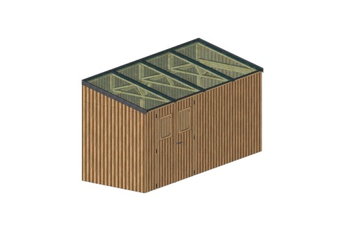 ABRI BOIS THT AVEC 4 PANNEAUX SOLAIRES - 2 KWc - HABRITA