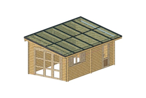 ABRI MADRIERS 42 mm AVEC 12 PANNEAUX SOLAIRES - 6KWc - HABRITA