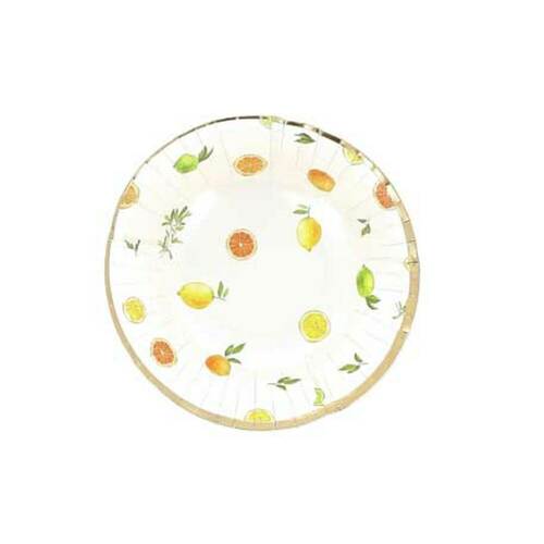 8 Bols Fizz Agrume Carton Crème, Orange, Jaune et Or Ø13,5cm