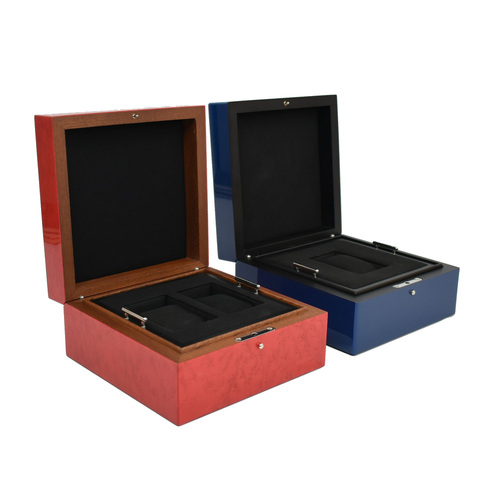 Duo d'écrins à montre en érable moucheté