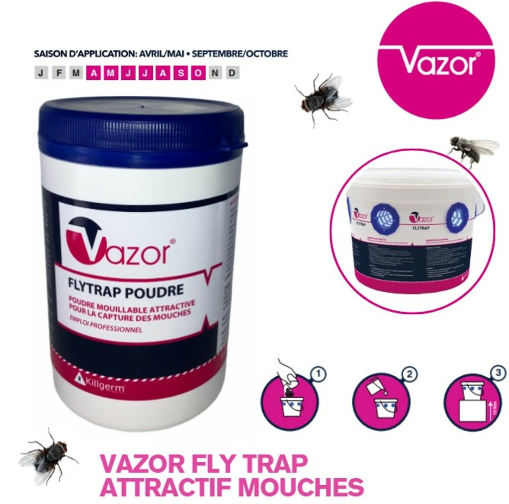 VAZOR® FLYTRAP RECHARGE ATTRACTIF MOUCHES 240G