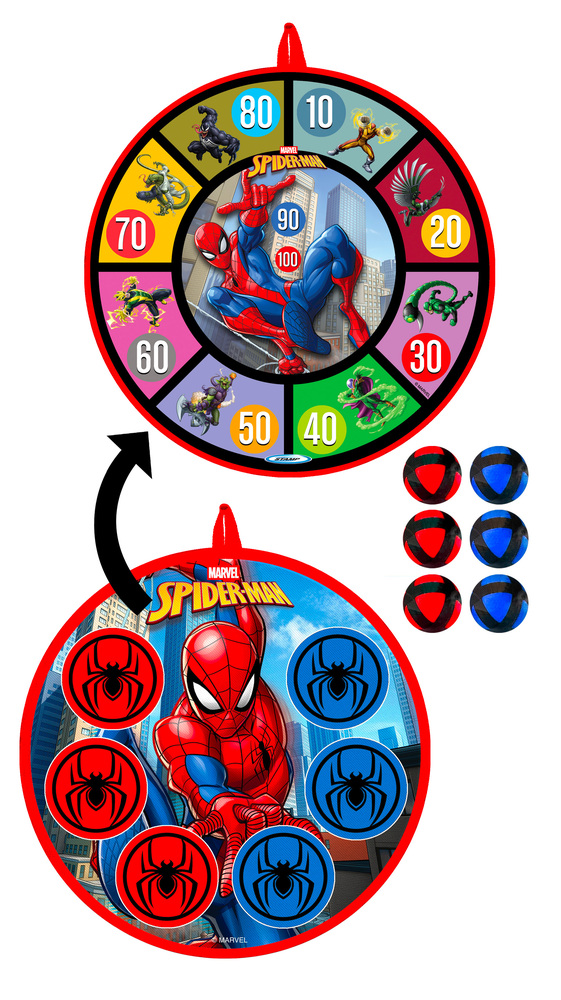 Cible et balles fléchettes velcro 36cm SPIDERMAN