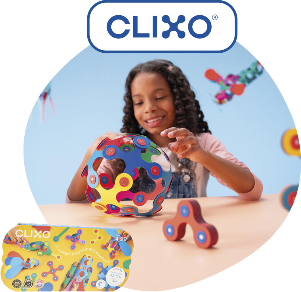 CLIXO PACK RAINBOW - 42 PCS - JEU DE CONSTRUCTION INNOVANT ET MAGNETIQUE