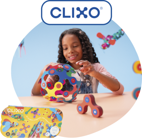 CLIXO PACK RAINBOW - 42 PCS - JEU DE CONSTRUCTION INNOVANT ET MAGNETIQUE