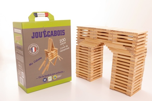 JEU DE CONSTRUCTION JOUECABOIS DE 200 PIECES EN BOIS