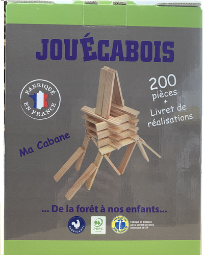 JEU DE CONSTRUCTION JOUECABOIS DE 200 PIECES EN BOIS