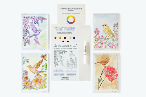 Kit aquarelle nomade Kit n’ Kif® – édition “Printemps Envol”