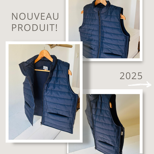 DOUDOUNE SANS MANCHE "FACILE À ENFILER" ET ZIPPÉE SUR LES CÔTÉS