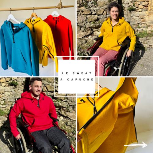 Sweats à capuche "facile à enfiler", zippés sur les côtés