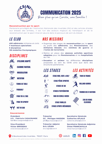 CSINI - La reconstruction par le sport