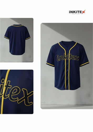 V-Neck Embroidered Short-Sleeve Shirt