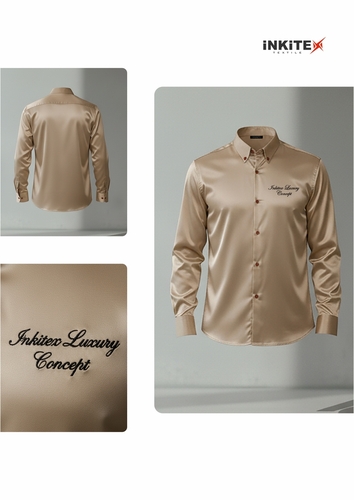 Long-Sleeve Shiny Satin Shirt