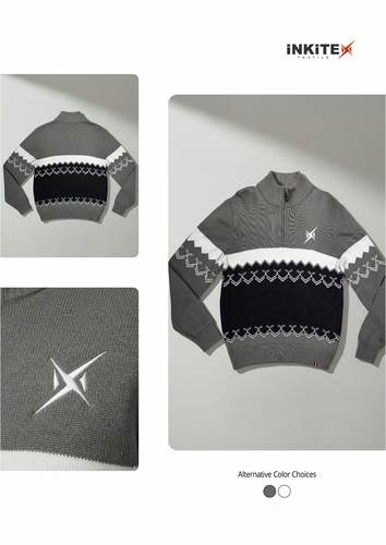 Knitted Sweater With a half zip