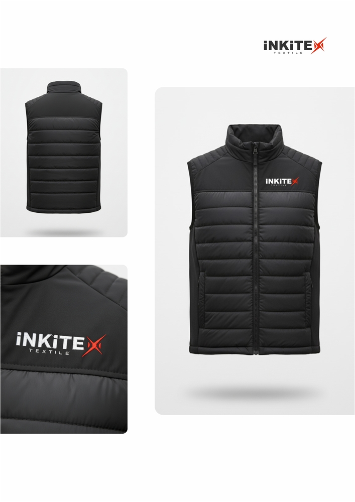 Quilted Softshell Vest With Contrasting Panels