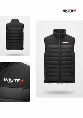 Quilted Softshell Vest With Contrasting Panels