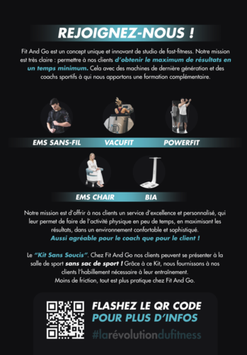 FitAndGo France : QUATRE TECHNOLOGIES EN 1 SEUL STUDIO