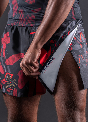 SHORT DE MMA BAR TACK AEROMAX™ «ONI 鬼» - NOIR