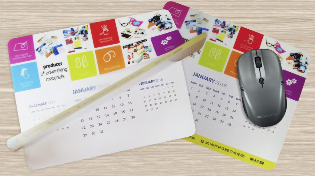 LE TAPIS DE SOURIS CALENDRIER PROMOTIONNEL PAR 12M