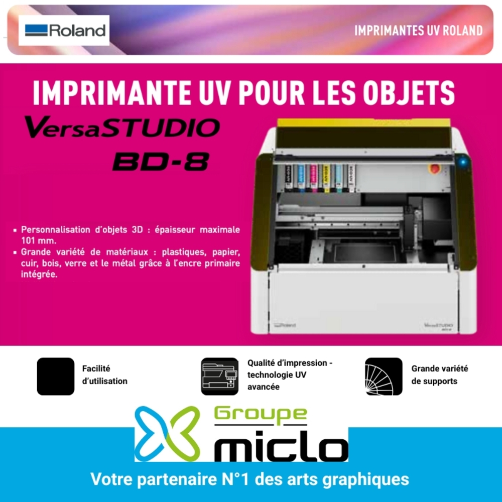 VersaSTUDIO BD-8 – Imprimante UV à plat compacte
