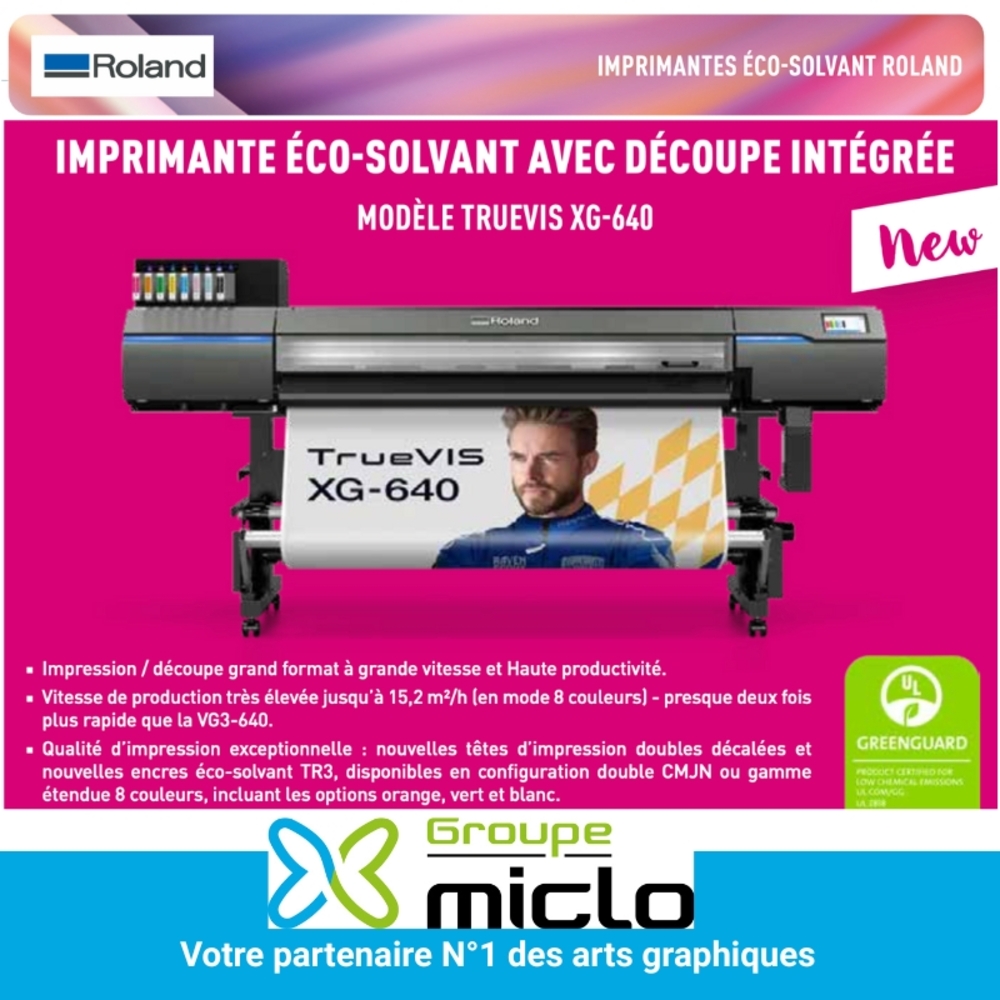 TrueVIS XG-640 – Imprimante éco-solvant grand format avec découpe intégrée